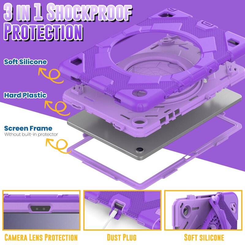 Tablet Case - AilesTecca Rotatable for iPad 9.7 Air 2 Strap Handle Grip