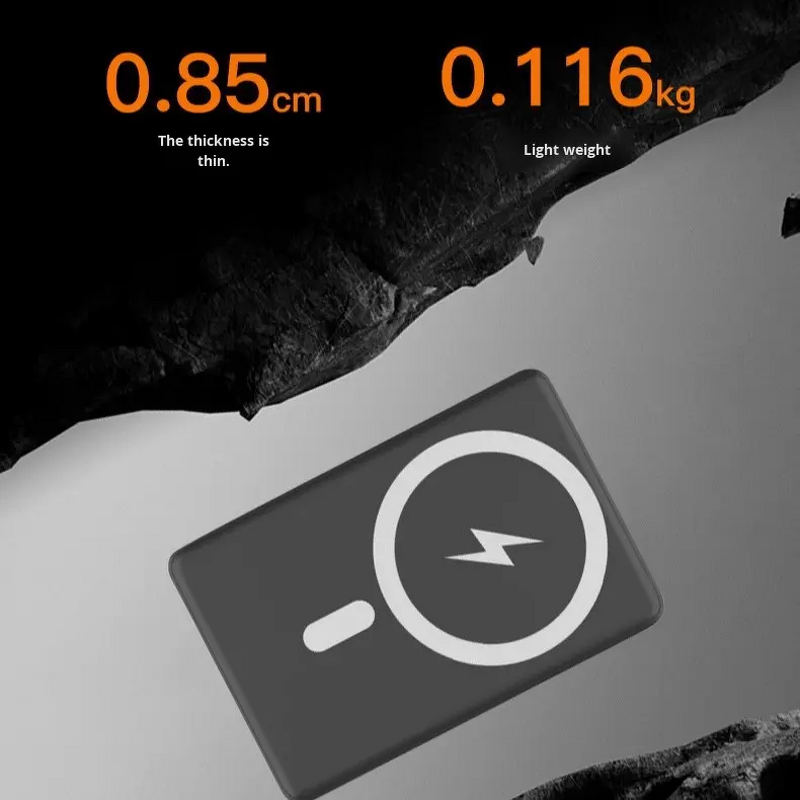 Power Bank - AilesTecca 5000mAh Aluminum 15W Wireless LED Type-C Fast Charging