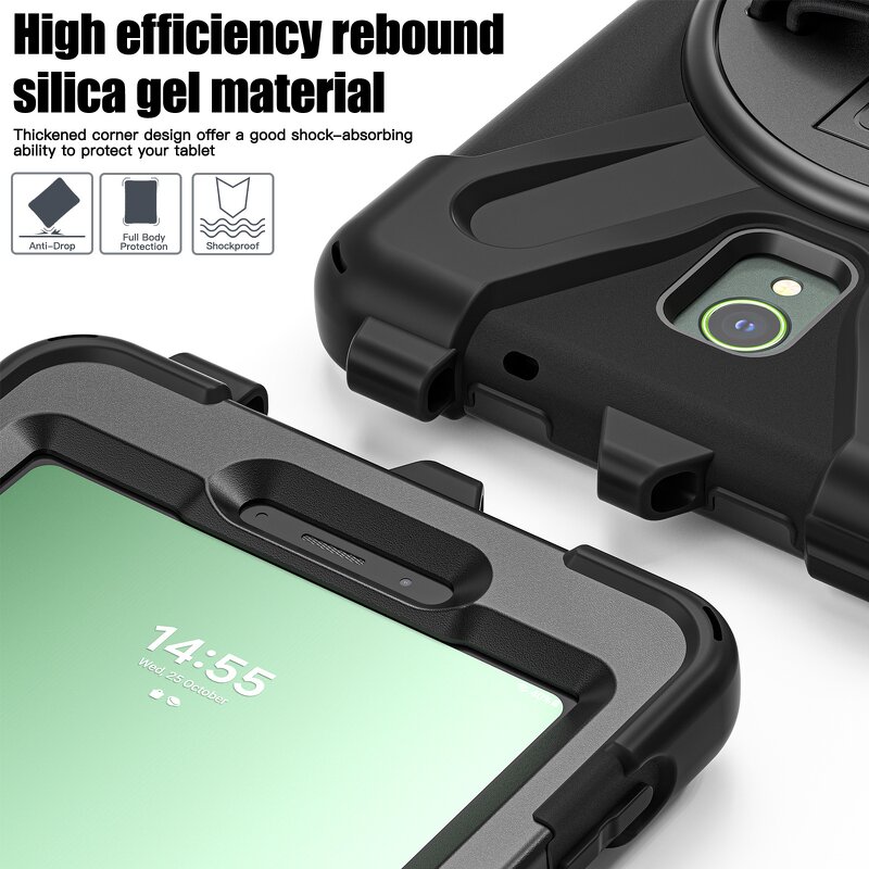 Tablet Case - AilesTecca Full Body for Samsung Tab Active5 8" Silicon PC Strap