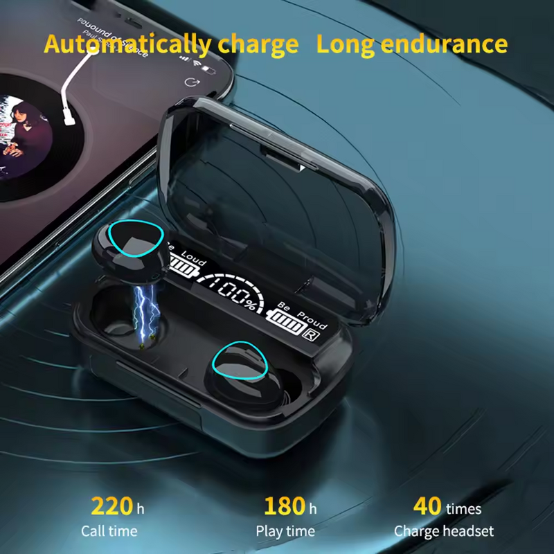 TWS Earphones - AilesTecca M10 Waterproof Hifi Noise Cancelling Gaming Wireless