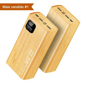 Power Bank - AilesTecca Bamboo 10000mAh 22.5W Digital Display Fast Charger