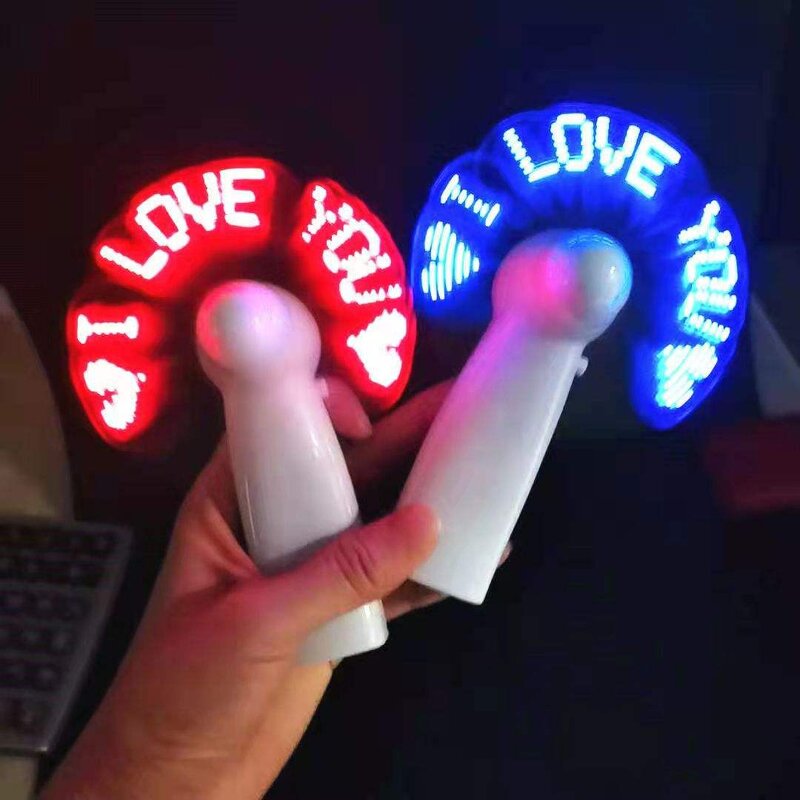 Handheld Fan - AilesTecca Mini LED Custom Message Programmable Battery Fan