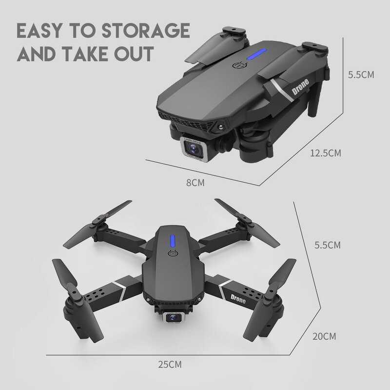 Drone Manufacturer - AilesTecca E88 Pro 4K Dual Camera 3 Batteries Wifi FPV
