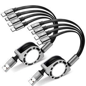 Charging Cable - AilesTecca Custom 4 in 1 Retractable for iPhone Type C Fast Charging