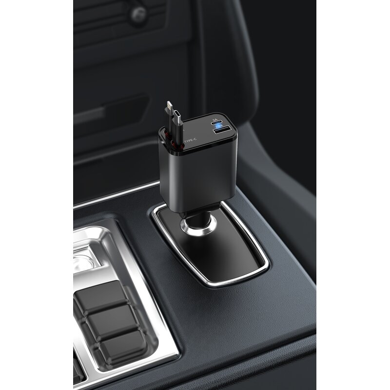 Car Charger - AilesTecca Retractable 100W 4 in 1 Fast Phone Chargeur De Voiture
