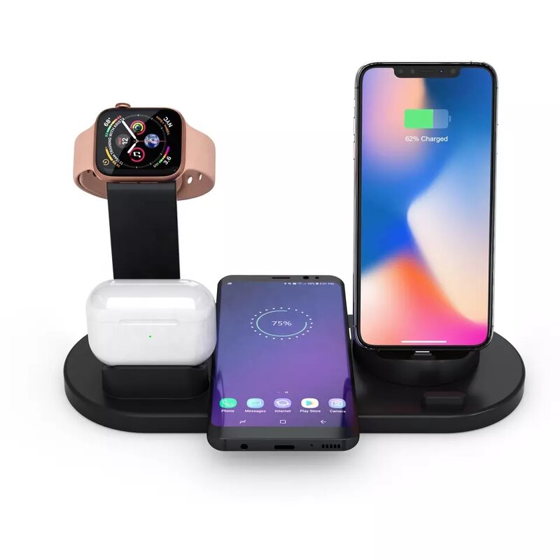 Wireless Charger - AilesTecca 15W 6/3 in 1 Dock for Android Phone Watch