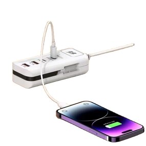 Power Strip - AilesTecca US EU UK Plug Multiport Quick Charging Socket Travel