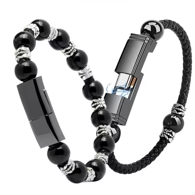 Charging Cable - AilesTecca Buddha Bead Bracelet USB Type C Portable Data Charging