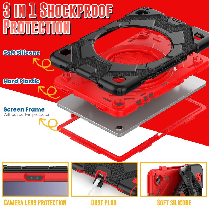 Tablet Case - AilesTecca Spider for iPad 10th Gen 10.9" Rotate Stand Shockproof