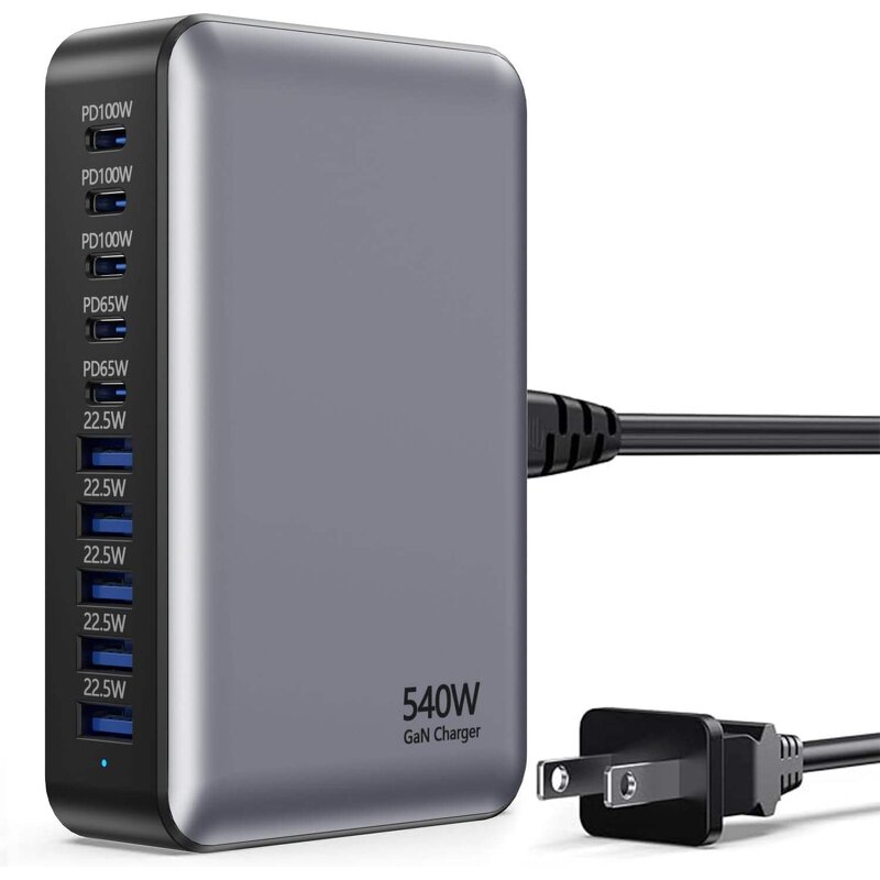 GaN Charger - AilesTecca 540W 10-Port PD Ultra-Compact Multi-Device Charging