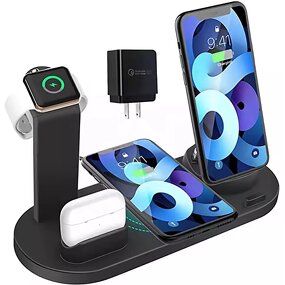 Wireless Charger - AilesTecca 15W 6/3 in 1 Dock for Android Phone Watch