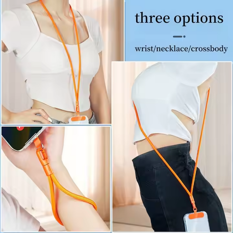 Phone Lanyard - AilesTecca 6mm Nylon Clip Short Wrist Neck Crossbody Strap