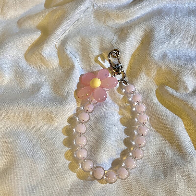 Phone Lanyard - AilesTecca Candy Color Bead Petal Japanese Korean Handmade