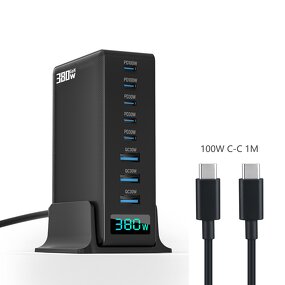 GaN Charger - AilesTecca 380W 5C3A 100W PD USB C for iPhone Apple