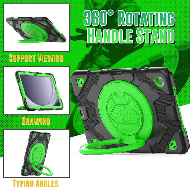 Tablet Case - AilesTecca Rotatable for Samsung Tab A9 PLUS S9 FE S10 PLUS Strap
