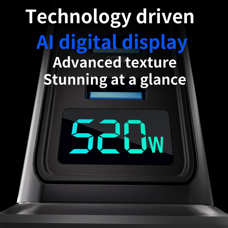 GaN Charger - AilesTecca 520W 8-Port 4C4A 100W Max LED Display for Laptop