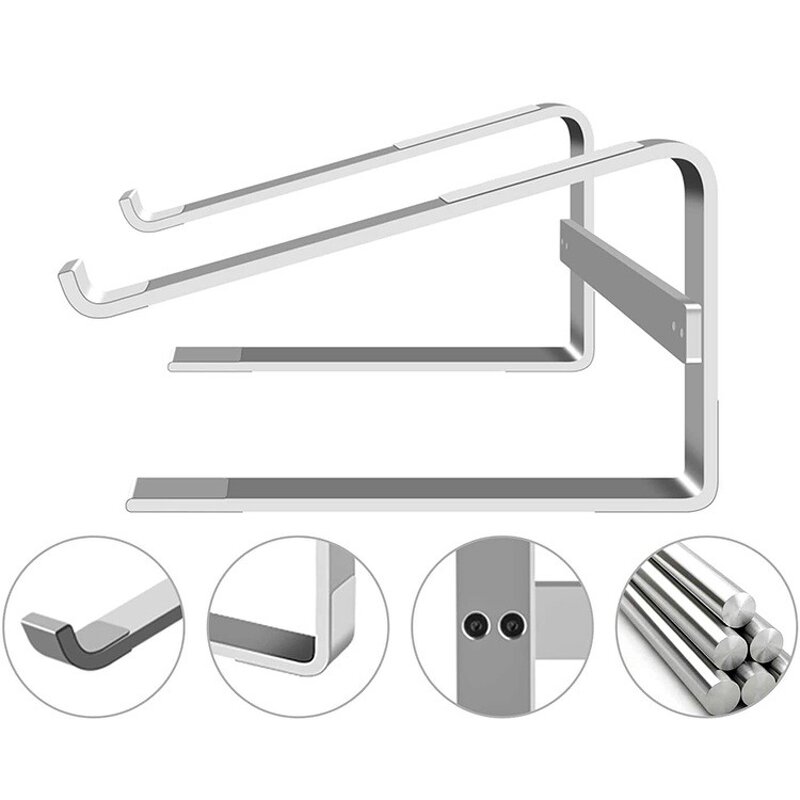 Laptop Stand - AilesTecca Aluminum Height Adjustable 8-18 Inch Office Home Gaming