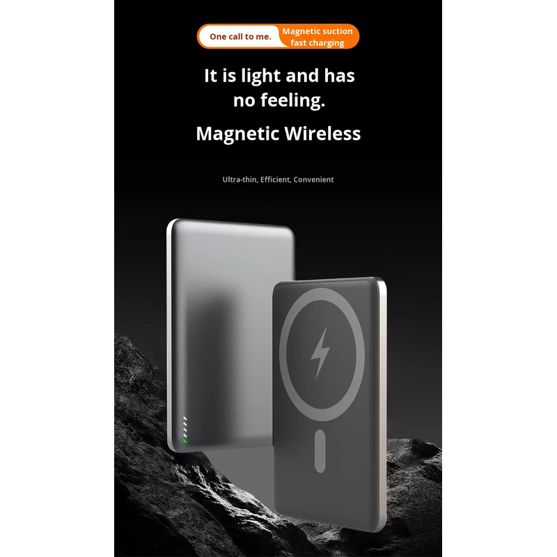 Power Bank - AilesTecca 5000mAh Aluminum 15W Wireless LED Type-C Fast Charging