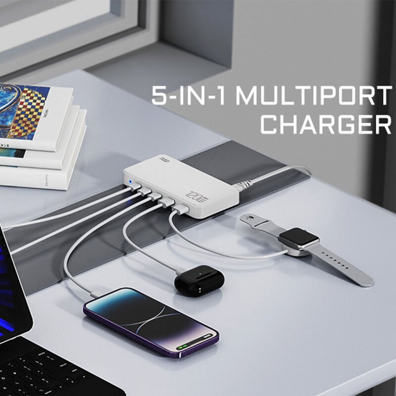 Charger Station - AilesTecca 120W PD100W USB C Multi Port Fast Charging