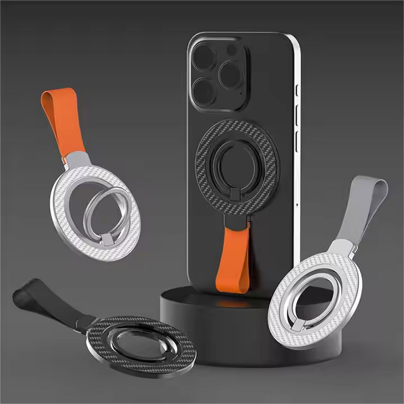 Phone Holder - AilesTecca 360 Rotatable Carbon Fiber Magnetic Kickstand