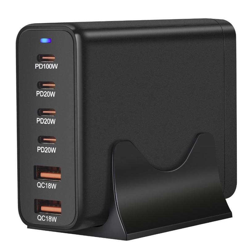 GaN Charger - AilesTecca 200W 6-Port EU US AU PD QC3.0 for Mobile Laptop