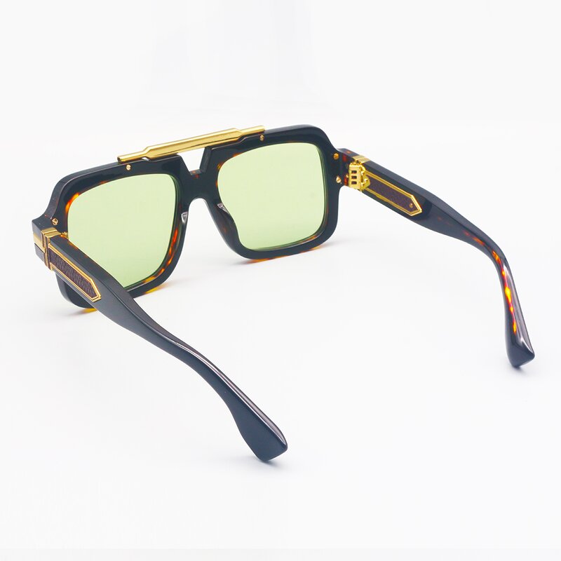 Sunglasses Manufacturer - Punk Small Square Titanium UV400 Acetate Lenses for Men