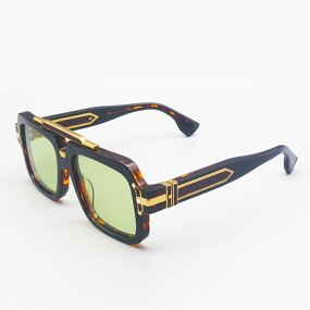 Sunglasses Manufacturer - Punk Small Square Titanium UV400 Acetate Lenses for Men