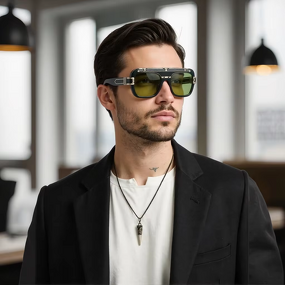 Sunglasses Manufacturer - Motech MOT-JYT024 Punk Small Square Titanium UV400 Unisex