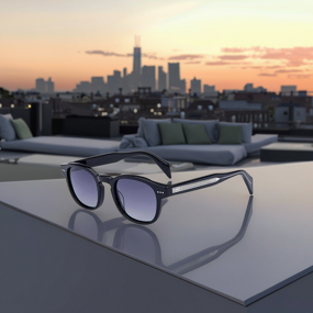 Sunglasses Manufacturer - Vintage Rectangle Acetate Gold Orange Polarized UV400 Men