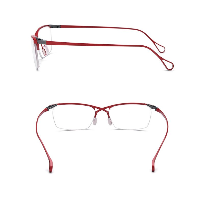 Optical Glasses Manufacturer - Titanium Semi-Rimless Square 185757 for Mens Business