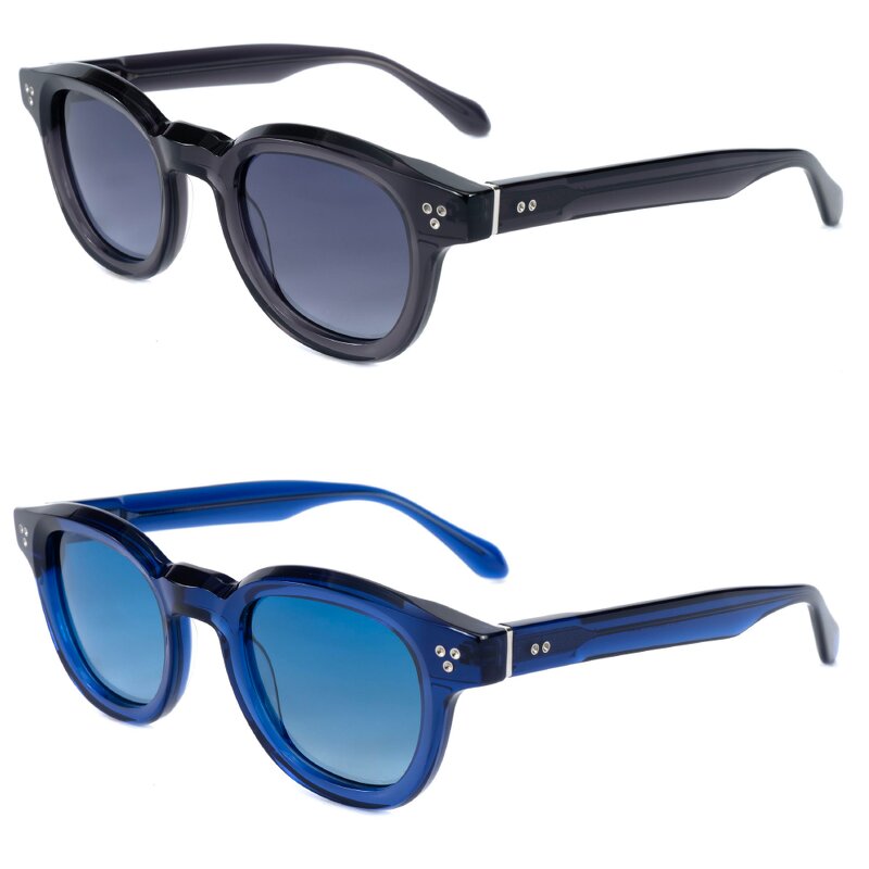 Sunglasses Manufacturer - 2025 Luxury Round Acetate Polarized UV400 3D Logo Women