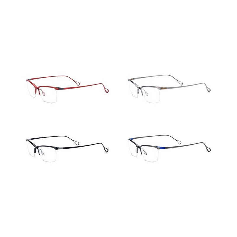 Optical Glasses Manufacturer - Titanium Semi-Rimless Square 185757 for Mens Business