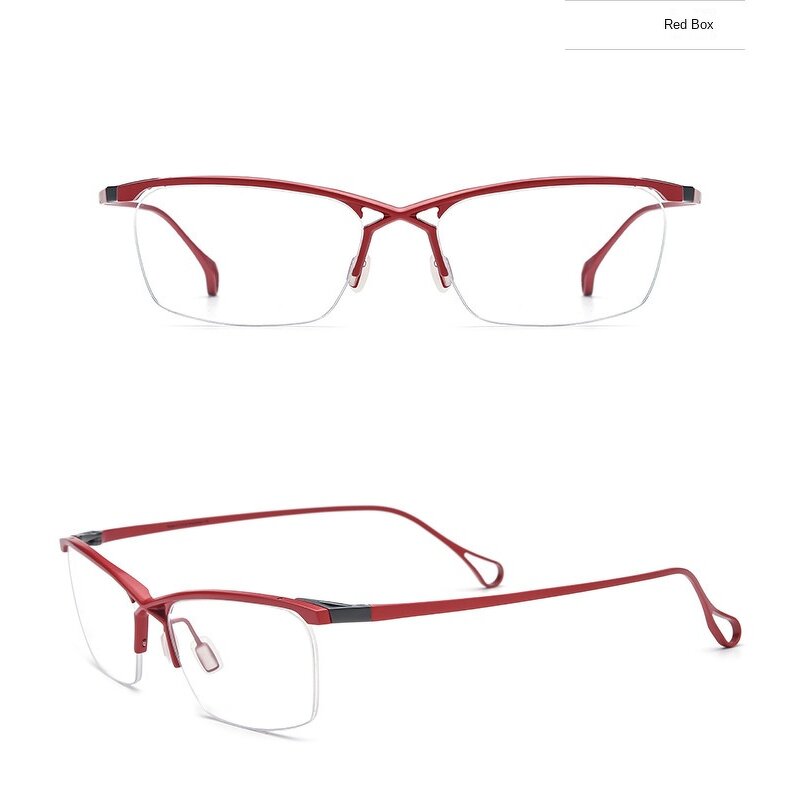 Optical Glasses Manufacturer - Titanium Semi-Rimless Square 185757 for Mens Business