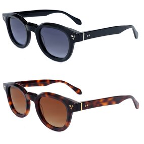 Sunglasses Manufacturer - 2025 Luxury Round Acetate Polarized UV400 3D Logo Women