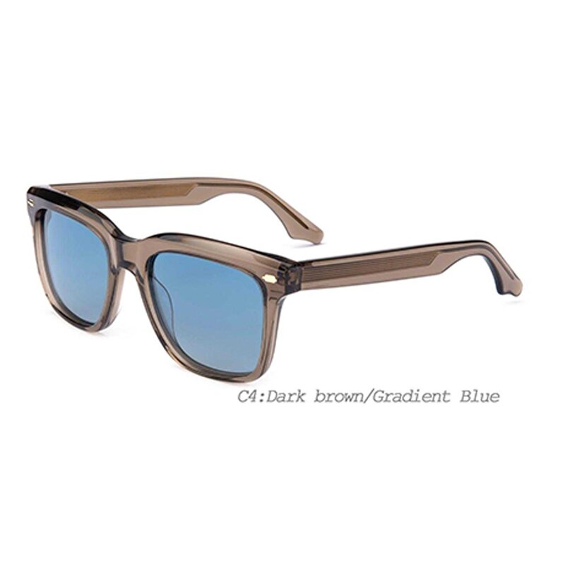 Sunglasses Manufacturer - Vintage Rectangle Acetate Gold Brown Polarized UV400 Men