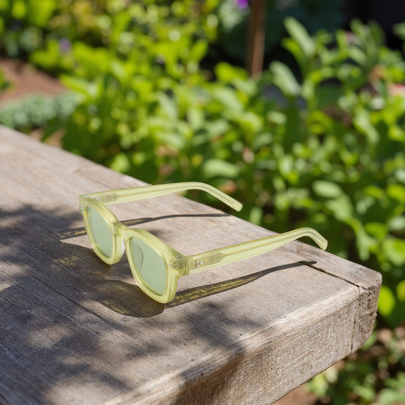 Sunglasses Manufacturer - Italian Blue Bio Acetate Polarized Square Rectangle Men