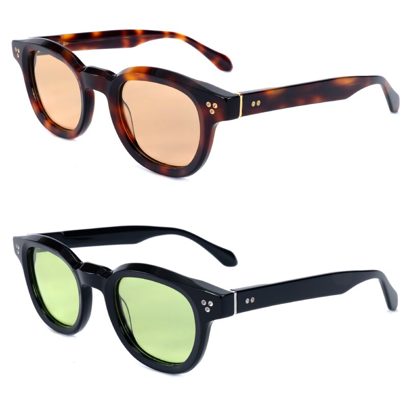 Sunglasses Manufacturer - 2025 Luxury Round Acetate Polarized UV400 3D Logo Women