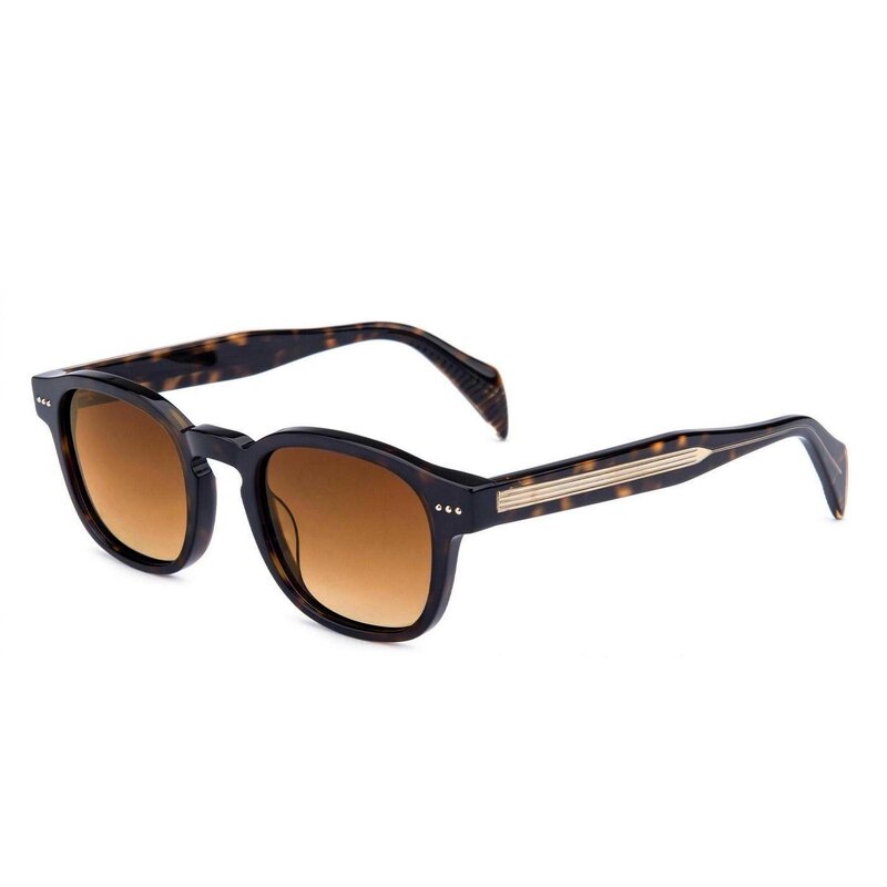 Sunglasses Manufacturer - Vintage Rectangle Acetate Gold Orange Polarized UV400 Men