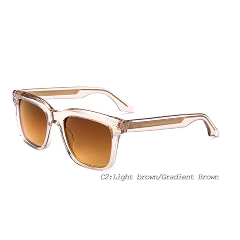 Sunglasses Manufacturer - Vintage Rectangle Acetate Gold Brown Polarized UV400 Men