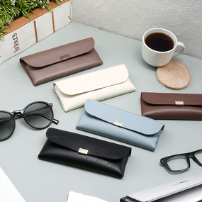 Sunglasses Case Manufacturer - Leather Rectangle Custom Logo Magnetic Buckle Luxury