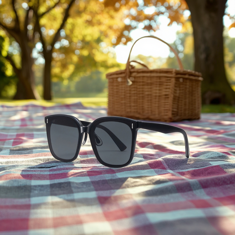 Sunglasses Manufacturer - TR90 Silicone Polarized Green Square UV Protection Men