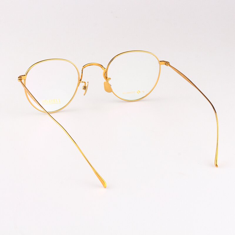 Optical Frame Manufacturer - Gold Metal Titanium Solid for Diamond Face Shape