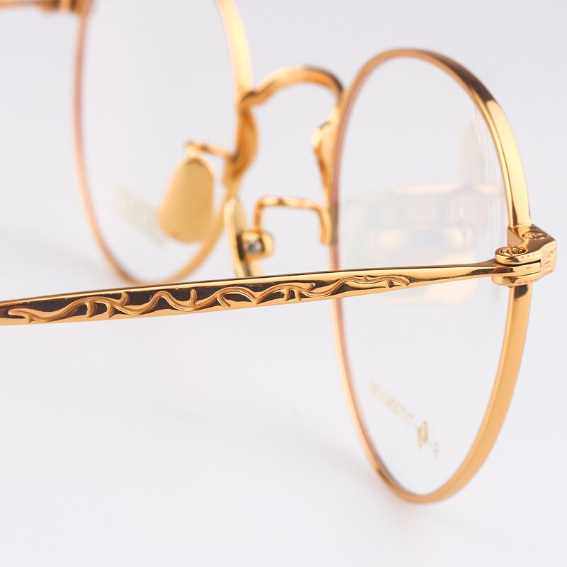 Optical Frame Manufacturer - Gold Metal Titanium Solid for Diamond Face Shape
