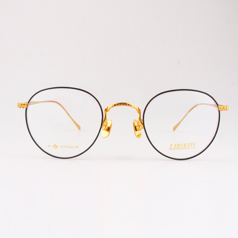 Optical Frame Manufacturer - Gold Metal Titanium Solid for Diamond Face Shape