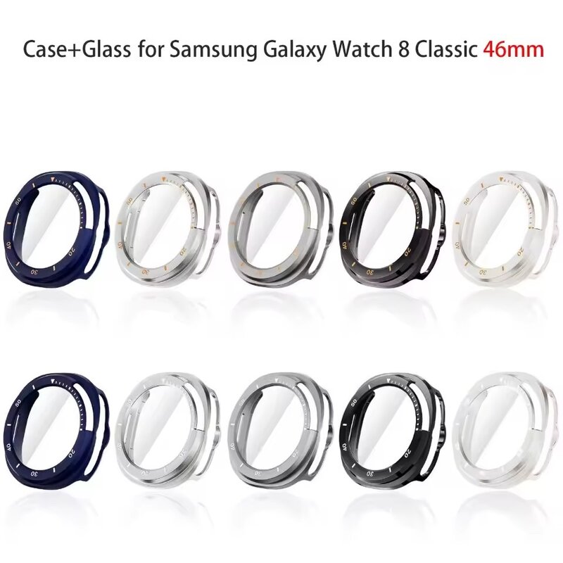 Watch Case Manufacturer - High-end 2025 Case+Glass with Scale Tempered Film Integrated Bumper for Samsung Galaxy Watch 8 Classic 46mm