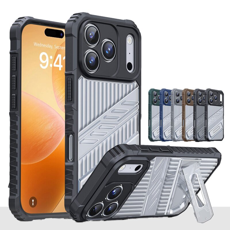 Phone Case Manufacturer - Lowest Price Stand Holder Black Shockproof with Kickstand for iPhone 17 Air 17 Pro Max 16