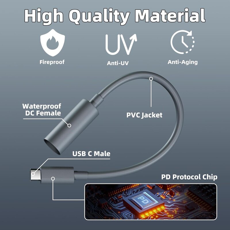 Power Cable Manufacturer - Original DC Type C Extension Waterproof Converter Adapter Female to Male Plug for Starlink Mini