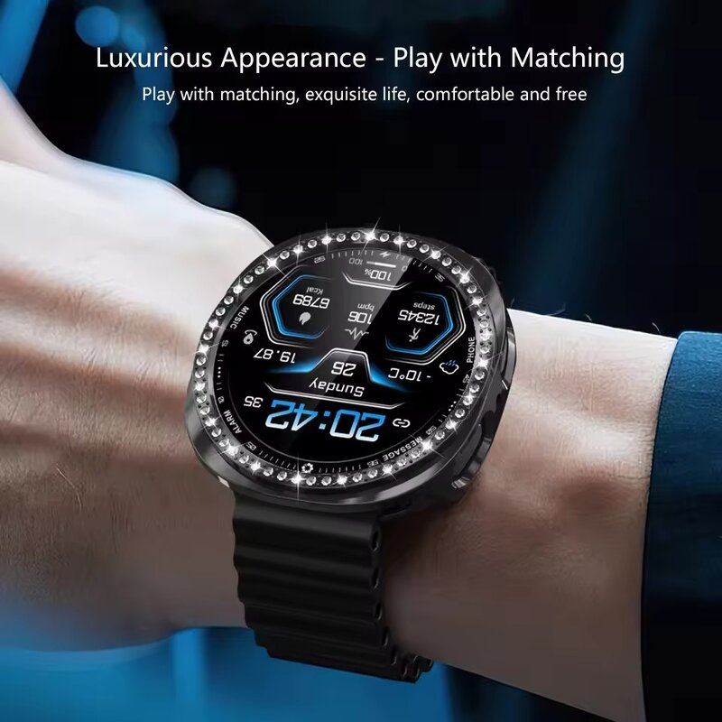 Watch Case Manufacturer - 2025 Shining Bling Hollow Out Diamond Glitter PC Hard Protective for Samsung Galaxy Watch 8 40mm 44mm