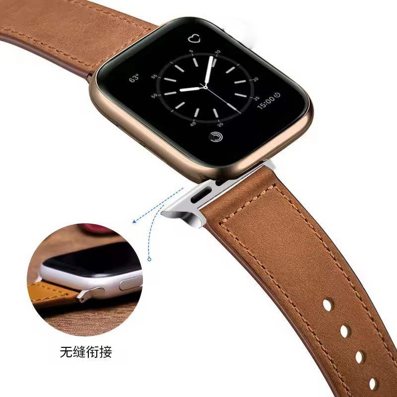 Watch Band Manufacturer - Business Leather Strap for Apple Watch 8 45mm 49mm Luxury Bracelet for iWatch