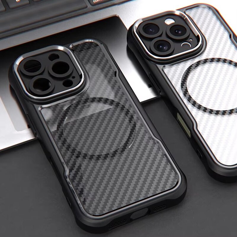 Phone Case Manufacturer - Carbon Fiber Magnetic Silicone TPU for iPhone 17 16 Pro Max Wireless Charging